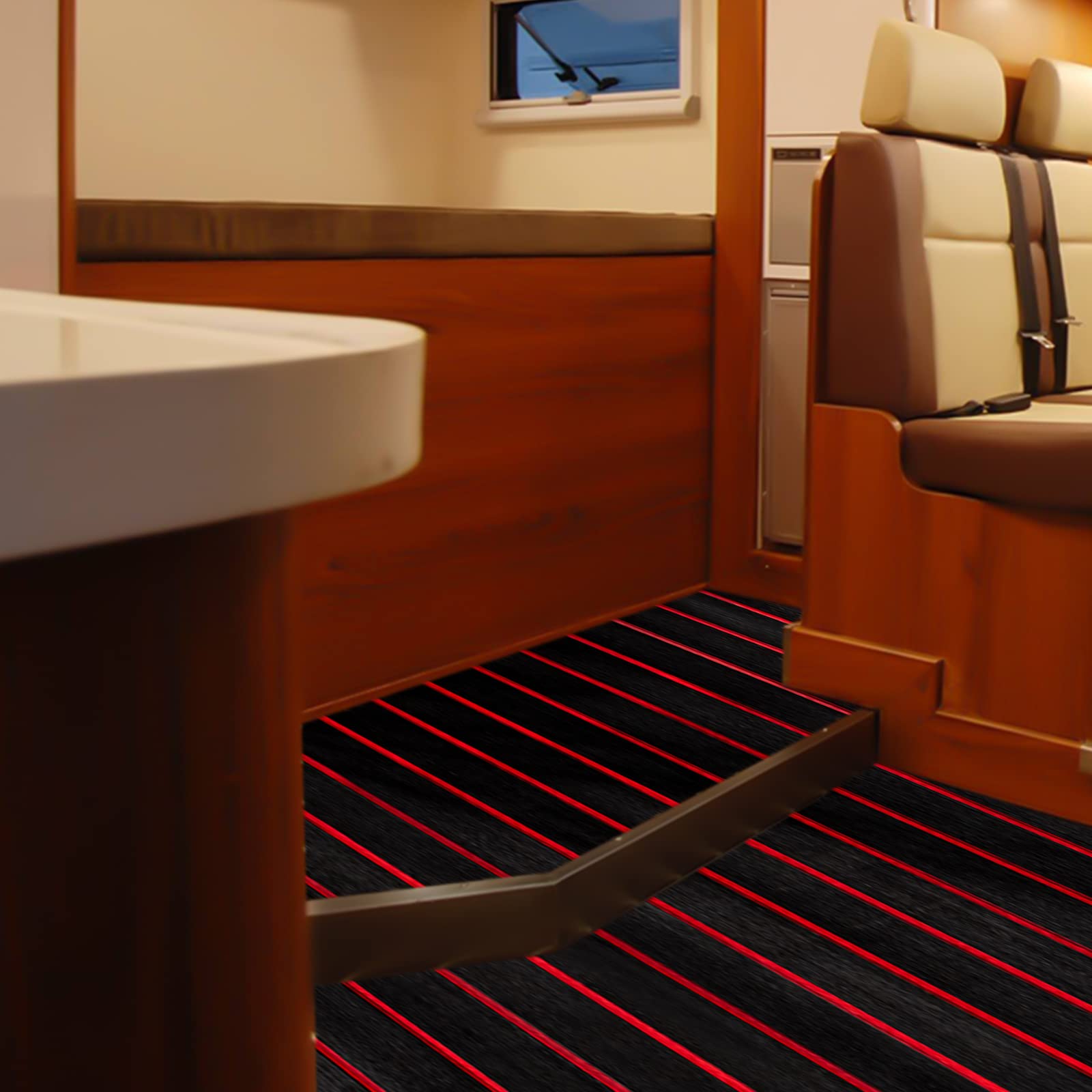 Tappetino antiscivolo Eva, 240 × 90 cm, per barca e barca, in schiuma, autoadesiva, antiscivolo, per barca a motore, camper, yacht kayak