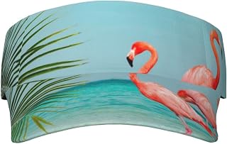 XIXIAN Flamingo in Water Printed Adult Sunscreen Visor Cap Lightweight and Breathable Adult Sun Visor Empty top hat Versatile Outdoor hat Black