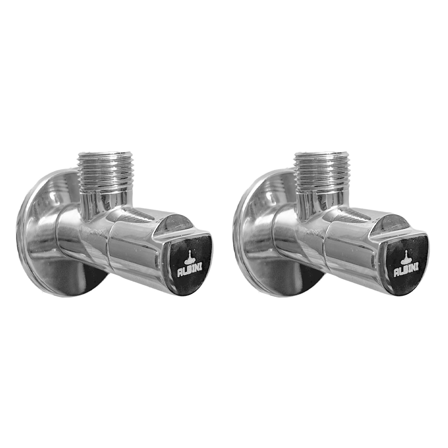 Albini Brass Angle Valve Chrome Coated with Wall Flange | Stop Cocke, Angular Stop Cock Tap for Geysers, Bathroom Kitchen Sinks, and Toilet Seat Sections (Pack of 2) (Cuts) (B0DBG7G3K8) Amazon Price History, Amazon Price Tracker