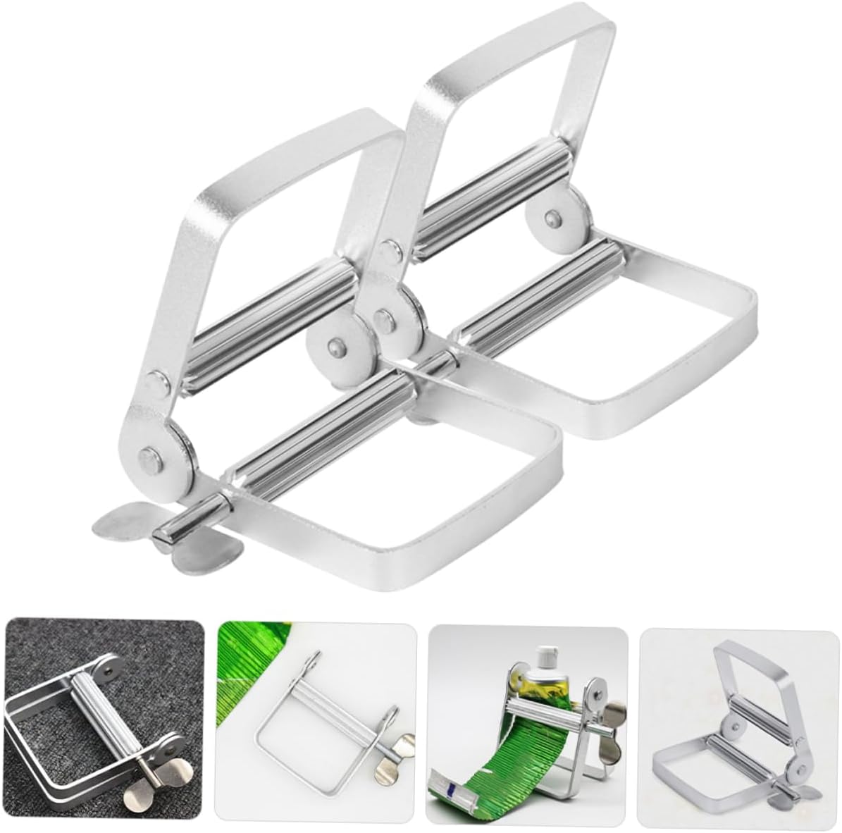 2pcs Toothpaste Tube Squeezer Manual Pigment Extruder for Hair Dye and Cosmetics Compact and Reusable Lotion Roller for Home and Salon Use