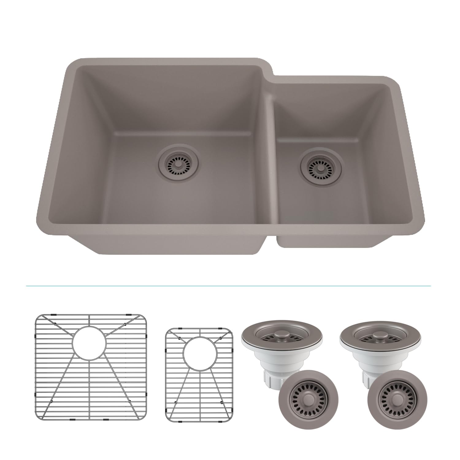 ksks ksks　s DAX 60/40 Double Bowl Undermount Kitchen Sink, 18 Gauge