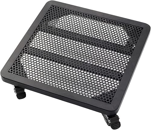 Miniatura 1 de Soporte rodante resistente para plantas con ruedas con bloqueo, organizador cuadrado de metal para macetas en ruedas de goma TPR, capacidad de 360