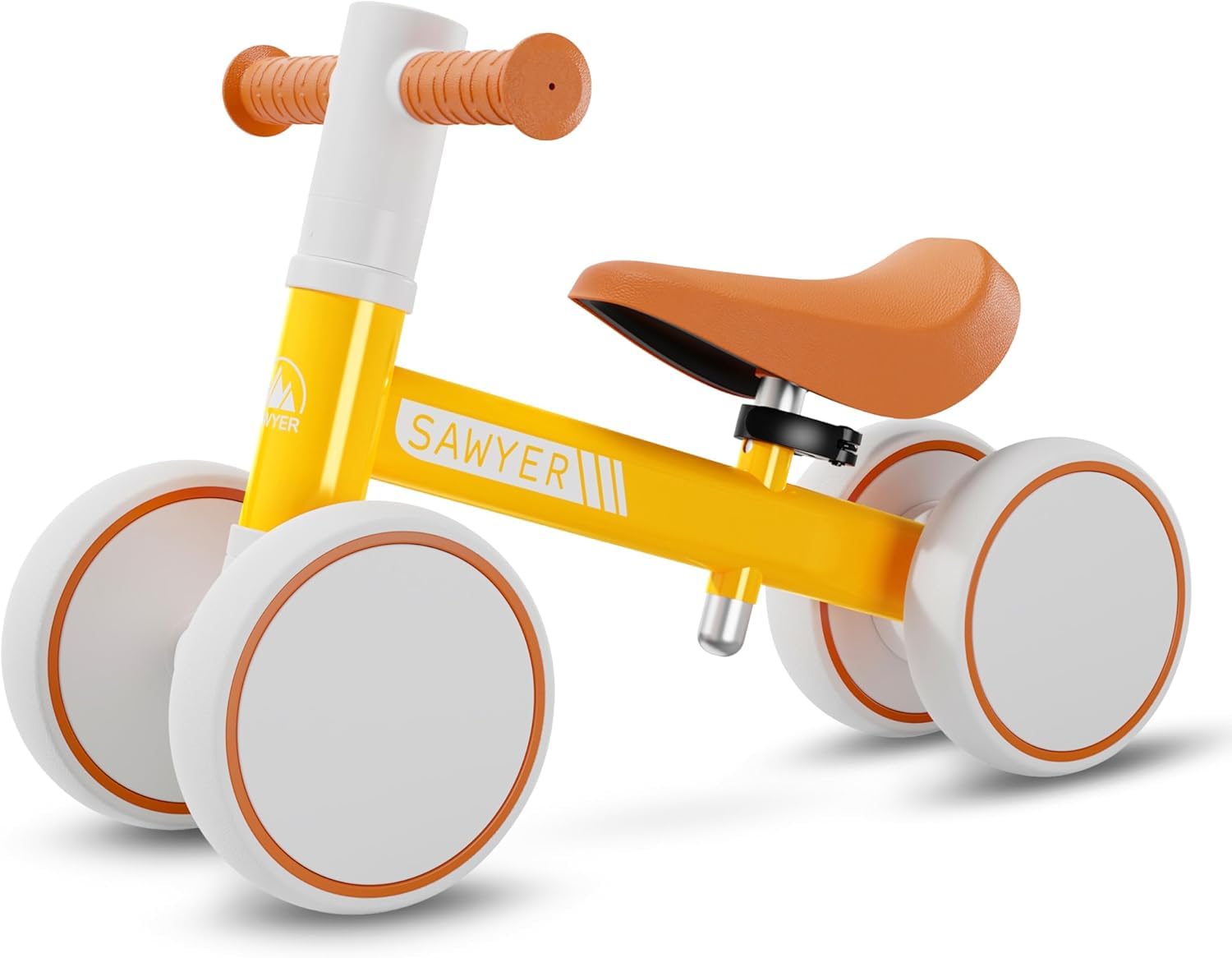 Sawyer Bikes - Correpasillos Bebe con Sillín Ajustable - Juguete Niños 1 Año (Amarillo V2)