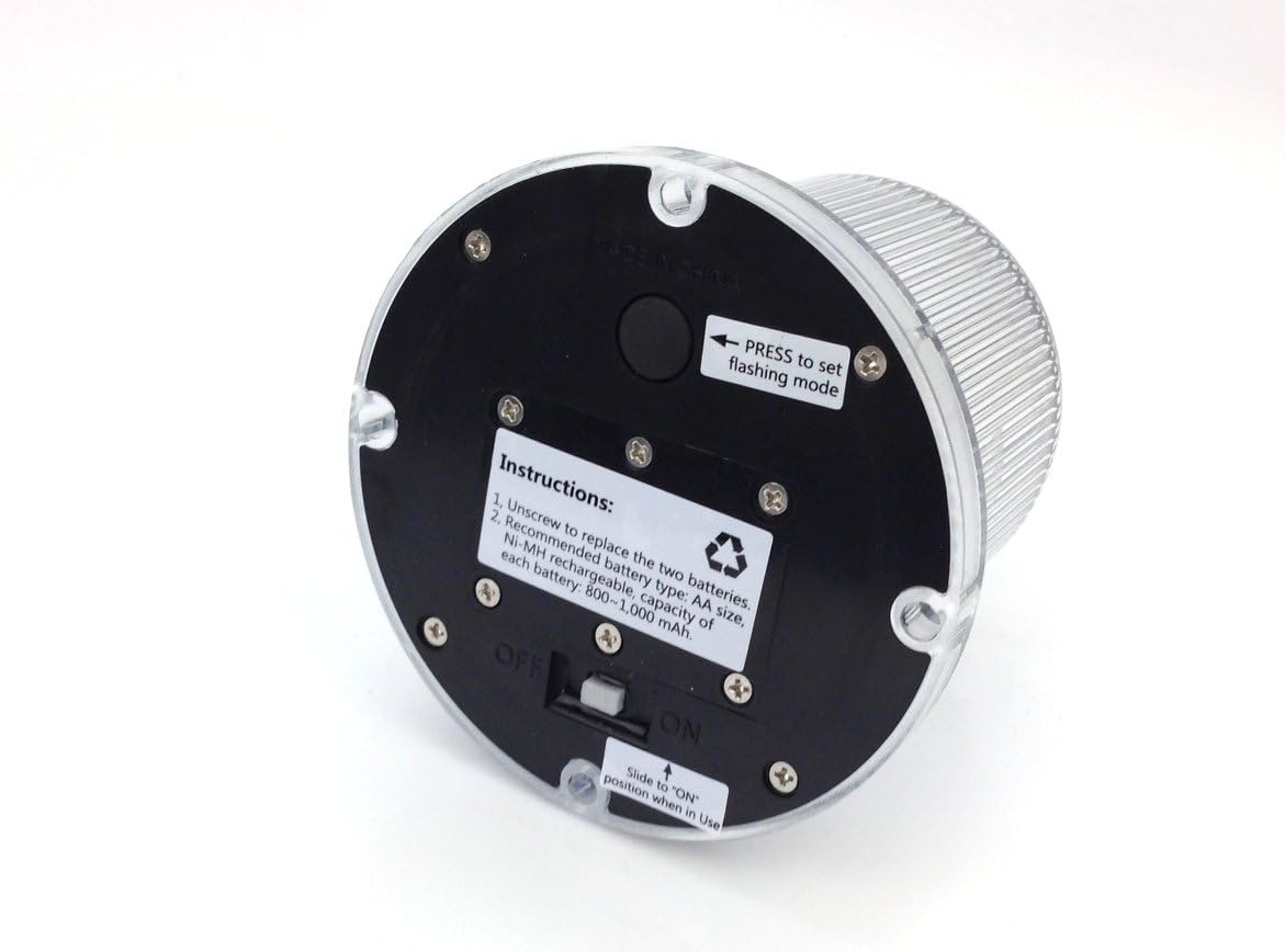 Solar Warning & Weatherproof Dock Light - Amber LEDs - Flashing or Constant On 360 Degree Lighting - 2nd Generation