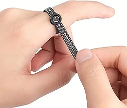 1pc Upgraded Portable Ring Sizer Tool with Magnified Glass Lens & Clear CM/Inch Scale - Heavy-Duty Plastic Jewelry Measuring Device with Ergonomic Grip, 1-17 US Ring Sizes (Women's & Men's)
