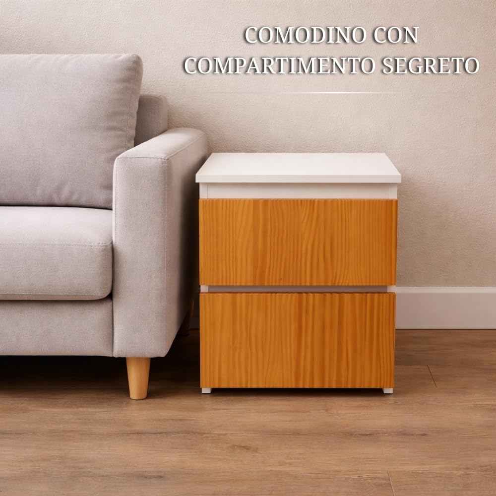 Comodino con scomparto nascosto e serratura NFC - ideale per riporre denaro in modo sicuro - una cassaforte mimetica
