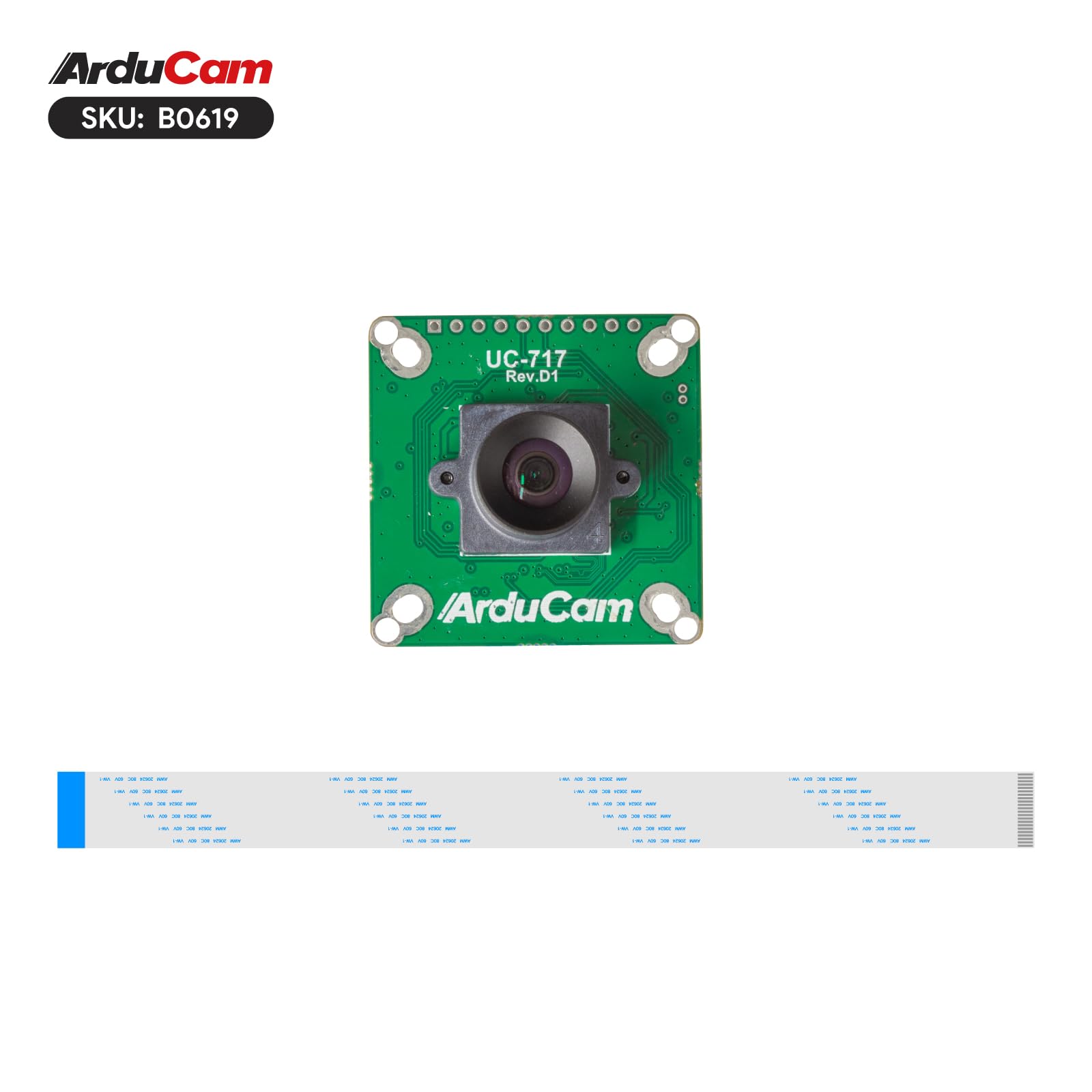 Arducam Für Raspberry Pi Global Shutter Kamera-Modul, 1,58 MP IMX296 Mono Pi Kamera mit 96°(D) M12 Objektiv, 1440 × 1080 @ 60 fps Hochgeschwindigkeitskamera für Raspberry Pi 5, 4, 3, Pi Zero 2 W