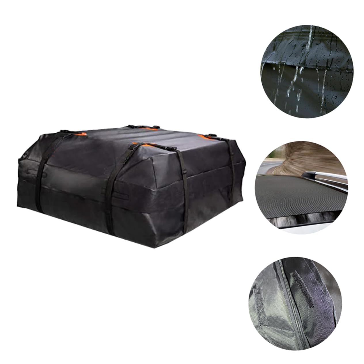 VICASKY Autodachtasche Faltbare und Einfach zu Bedienende Dachgepäcktasche aus 420d Oxford Stoff Schwarz für Outdoor und Reisen