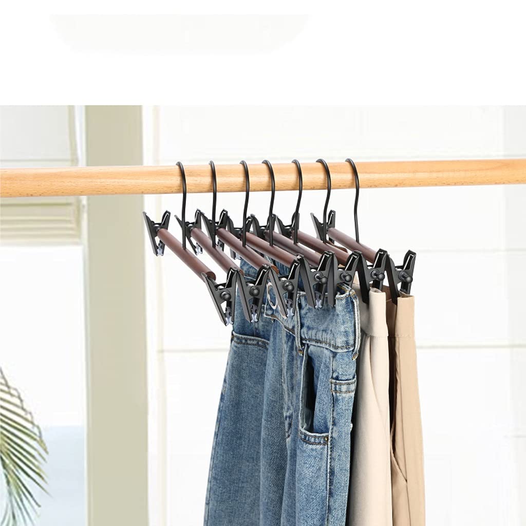 Perchas de ropa Pantalones Pantalones 10 Paquete, Pantalones de plástico delgados de trabajo pesado, resbalones acordados con clips de pellizco, perchas de falda, perchas de clip for pantalones Almace