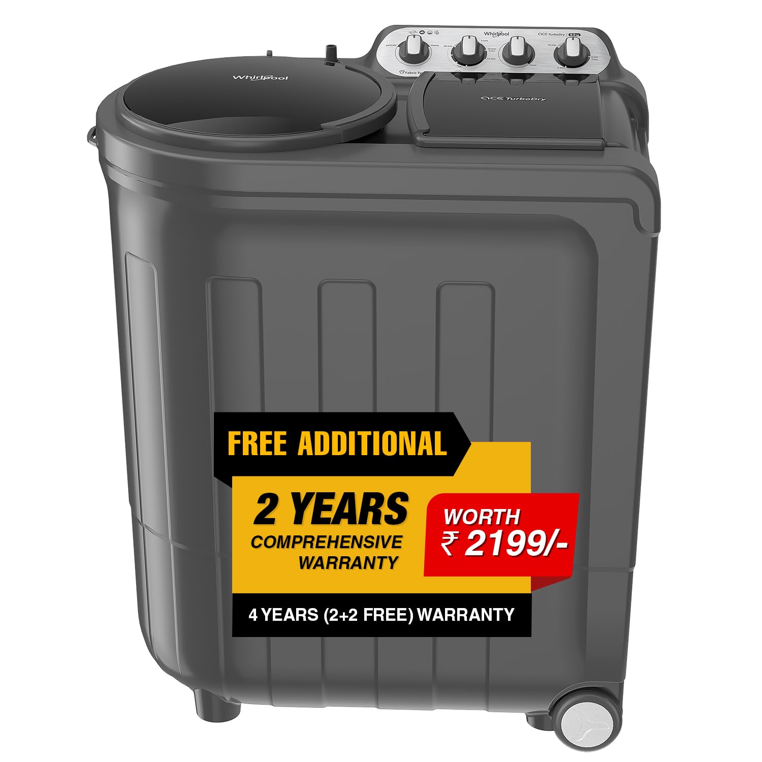 Whirlpool 9kg 5 Star Semi-Automatic Top Loading Washing Machine (Ace 9.0 Grey Dazzle, 10Yr -NH, 10 Min Quick Drying, 10Yr Warranty)