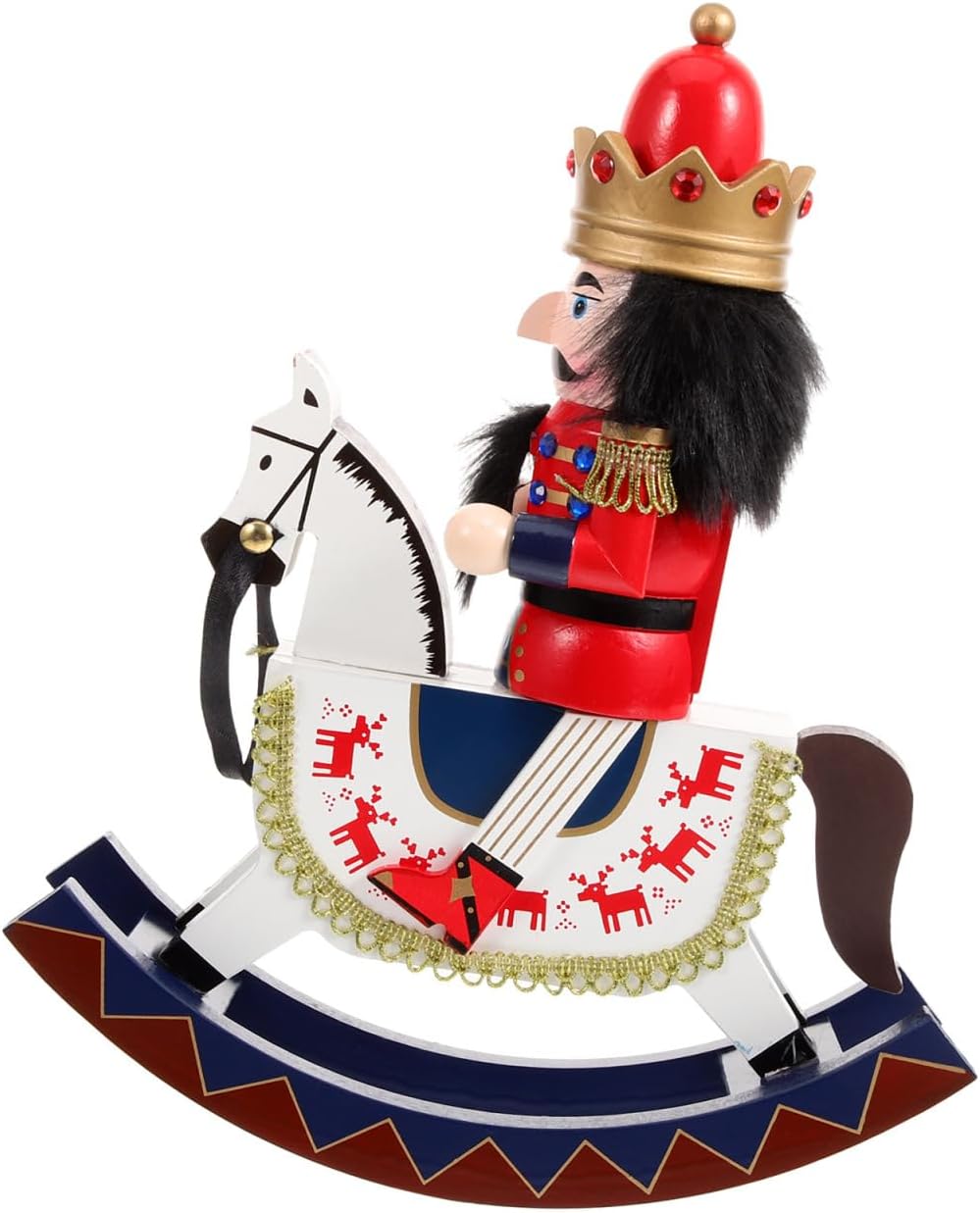 Zerodeko Wooden Christmas Nutcracker Soldier Figurine Festive Decoration for Tables Shelves Countertops Traditional Modern Design Christmas Nutcracker Ornament for Holiday Home Display