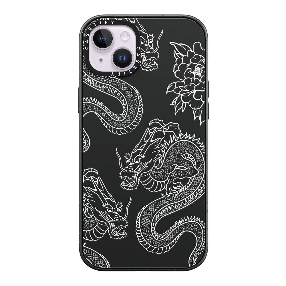 Coque iPhone 14 Plus CASETiFY design Dragons Noir Mat premium et durable - 8