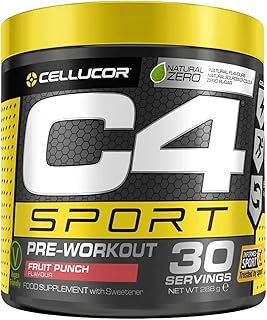 C4 Sport Pre Workout Powder Fruit Punch 30 Servings | Zero Sugar Pre Workout with Creatine Monohydrate 3.409g, Beta Alanine 1g, L Citrulline 0.55g, Caffeine 135g | Informed Sport Certified