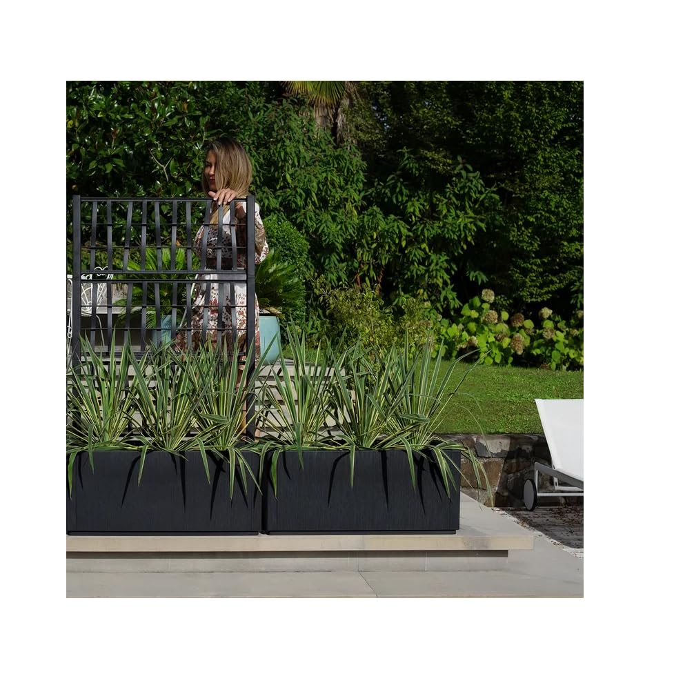 Fioriera da Esterno Antracite Vaso Rettangolare cm 80x35x36xh Arredo Giardino