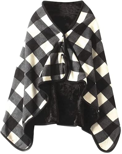 TTXNJKBF Massage-AED Wheelchair Cozy, Wheelchair Blanket, Plaid Shawl Scarf Multifunction Shawl Shoulder Warm Home Office Bedroom Car Trip Subway Plane for Women Lady Winter Use(E)