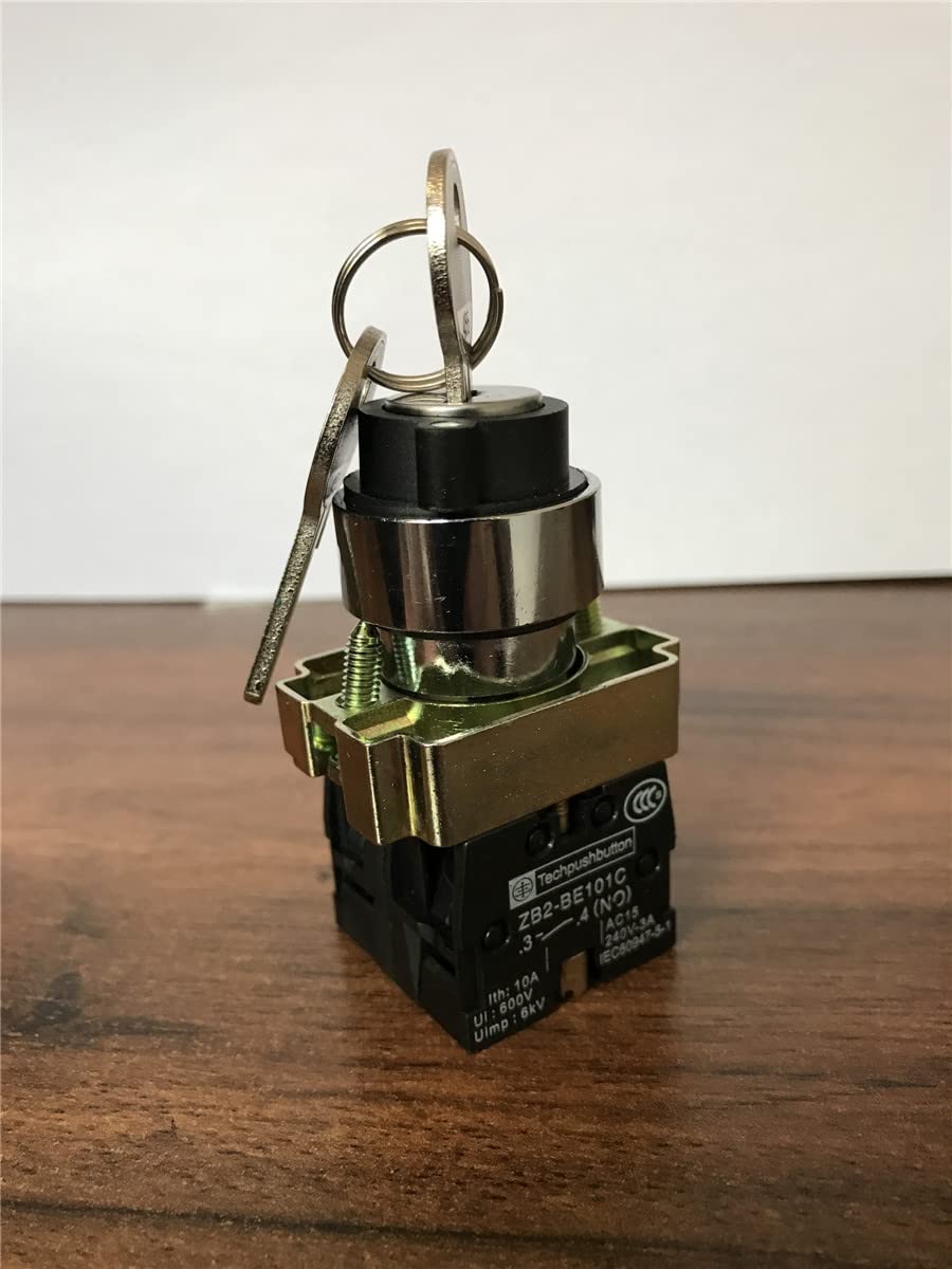 XB2-BG65 2 Position 1NO 1NC Spring Reset Momentary Key Operated Selector Switch