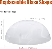 Vista 6 de Facon Lámpara de techo de 12 V para caravana, lámpara LED de comedor de 10 pulgadas con interruptor, bronce aceitado y cristal de alabastro