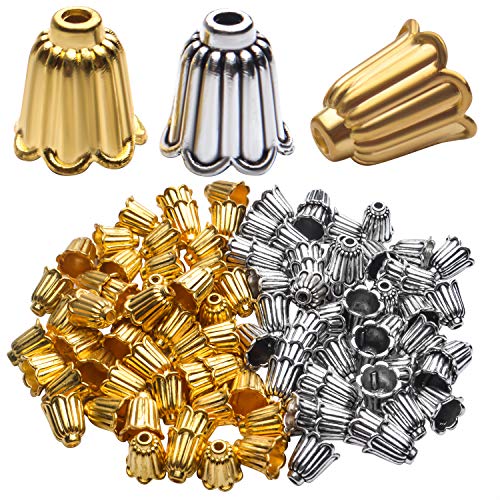 Bead Caps Accessories, 100Pcs Flower Spacer Bead Caps Antique Alloy Cone Bead Caps Tassel Ends Cap Jewelry For Bracelet Necklace Earring Crafts Making #TOP21