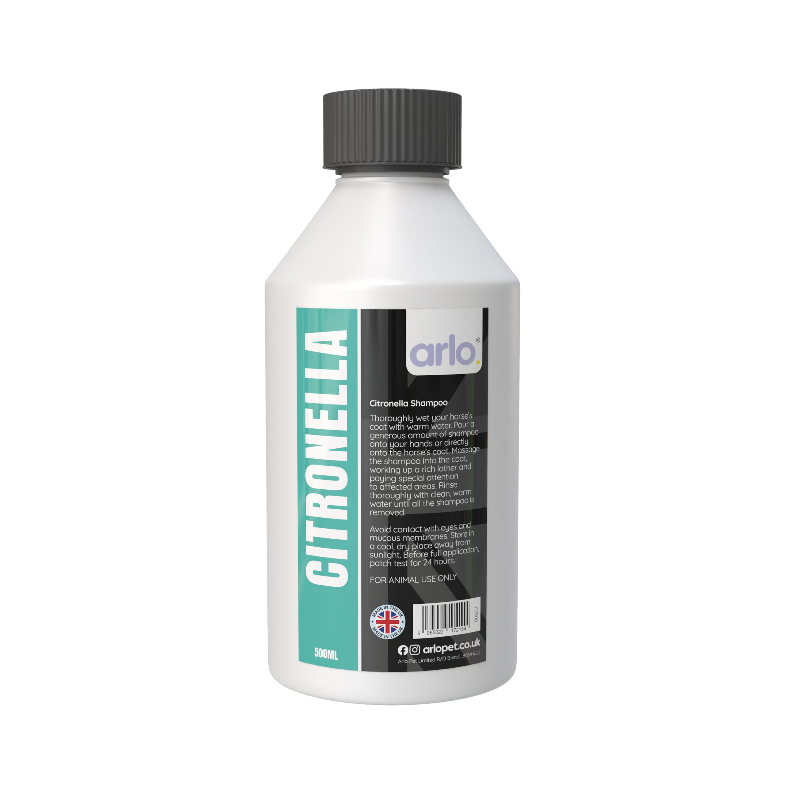 Citronella Shampoo 500ml for Horses Pets & Animals, Yellow, 500 milliliters
