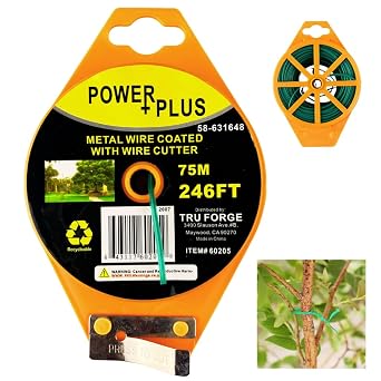 ToolUSA 246 Foot 75 Meter Spool of Coated Metal Wire | Built in Wire Cutter Included | Green Metal Wire | Great for Crafting, Gardening, Repairs, DIY Projects