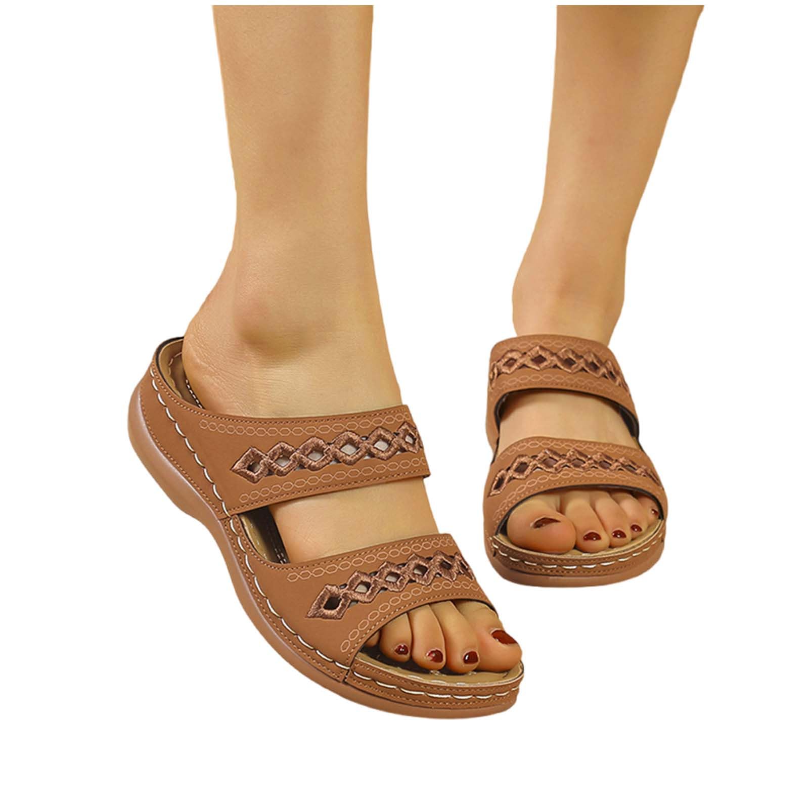 Sandalias de mujer Schiava bajas - Zapatillas de verano perforadas a la
