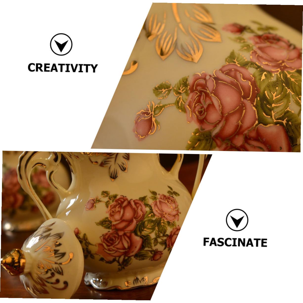 LIFKOME Tarro y Almacenamiento Práctico de Caramelos para Dulces Tapa de Cerámica Elegante y Creativo, Adecuado para Decoración del Hogar