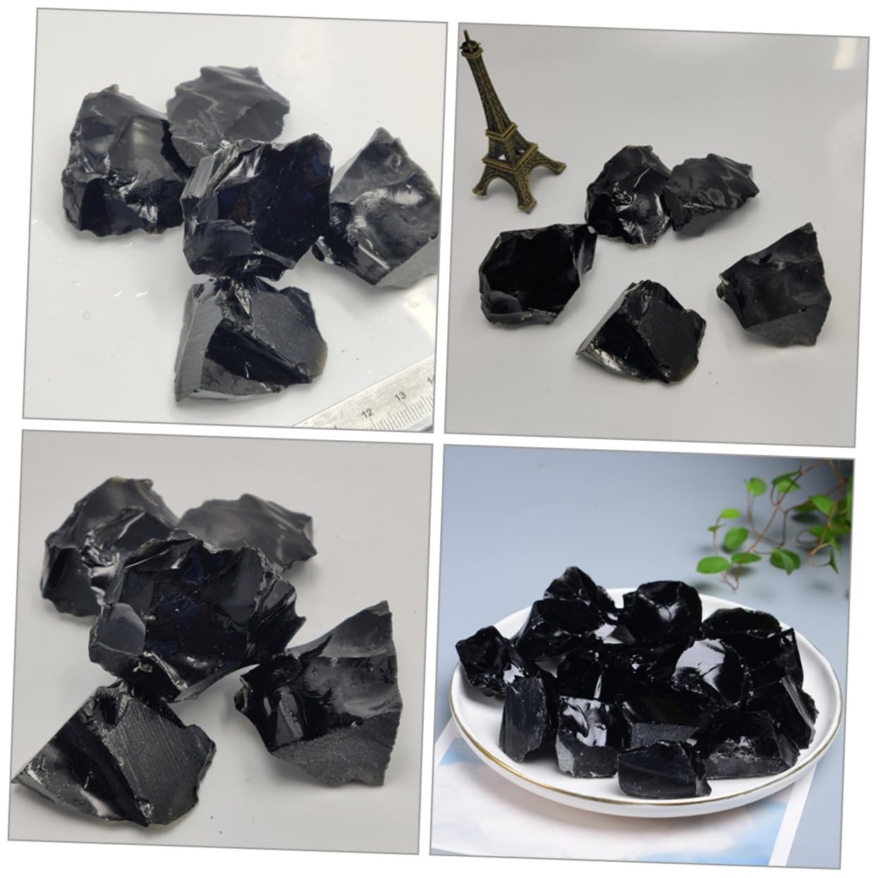 SHERCHPRY 5 Sätze Obsidian Duftstein Kleine Steindekore Obsidiansteine Kristalle Steine Obsidian-handwerk Obsidian Rechteckig Obsidian Rough Stone Natürlicher Kristall Schwarz 5 Stücke * 5