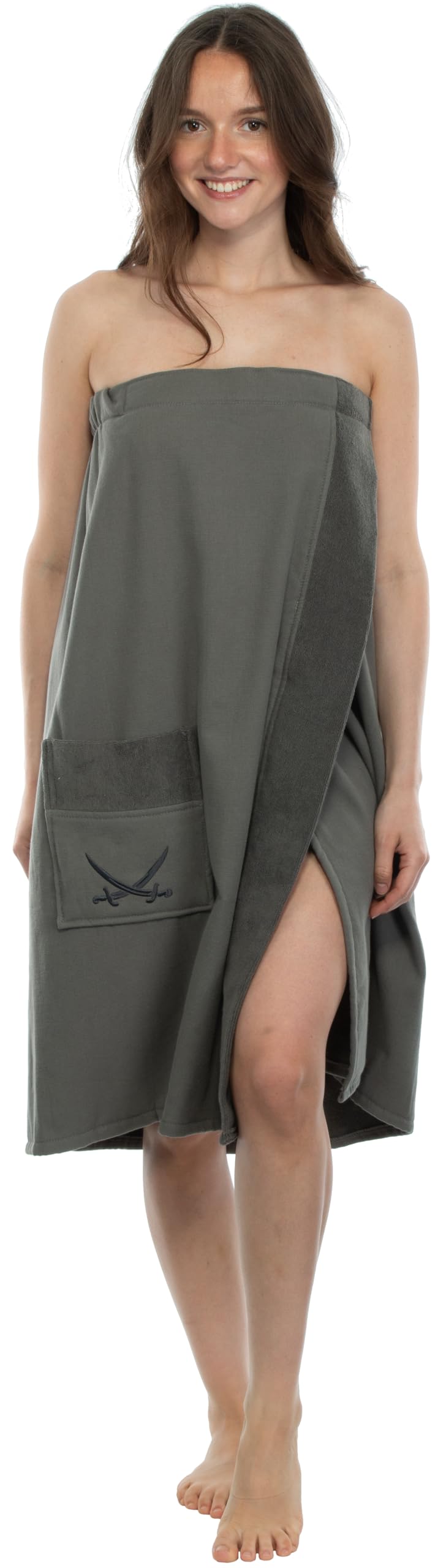Toalla de sauna para mujer Sansibar premium de 100% algodón con elegante logotipo bordado 7