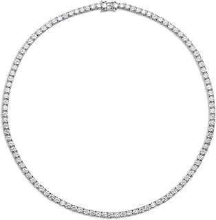 Tennis Necklace for Women, Dainty Cubic Zirconia Choker, 14K Gold Plated Tennis Chain, Elegant White Jewelry Gift for Party or Daily Wear