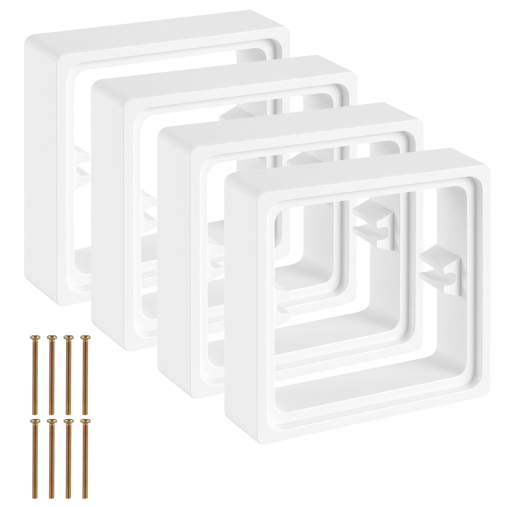 UNGFEI 4 Pack Single Gang Socket Spacer 20mm, White Single-Gang Base Box Extender with 50mm Screws, for Light Switches or Sockets on Tiled or Panel Walls