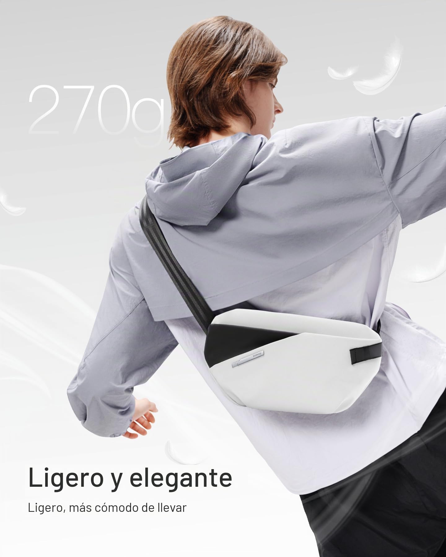 Inateck Bandoleras Hombre Ligero con Correa de Ajuste Rápido,Bolso Hombre Cruzada Resistente al Agua,Bolso Bandolera Mujer,Bolsa de Pecho Multifuncional para Viajes,Ciclismo,Trabajo,Deportes