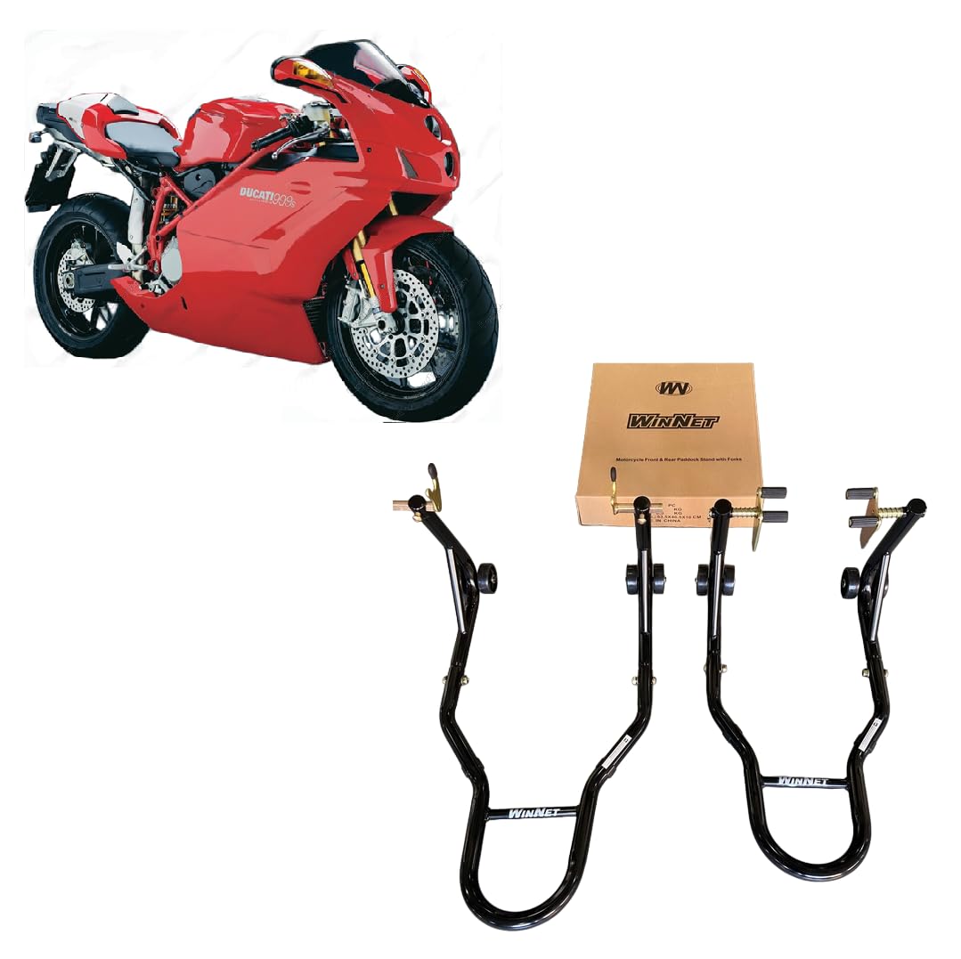 Coppia 2 Cavalletti alzamoto alza moto compatibili con Ducati 749 999 per alzare sollevare la ruota gomma anteriore e posteriore davanti