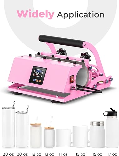 Miniatura 5 de Findcolor - Máquina de prensa de calor para vasos de 30 onzas, prensa para vasos de sublimación delgados rectos de 11, 15, 16, 20 onzas, 30 onzas,