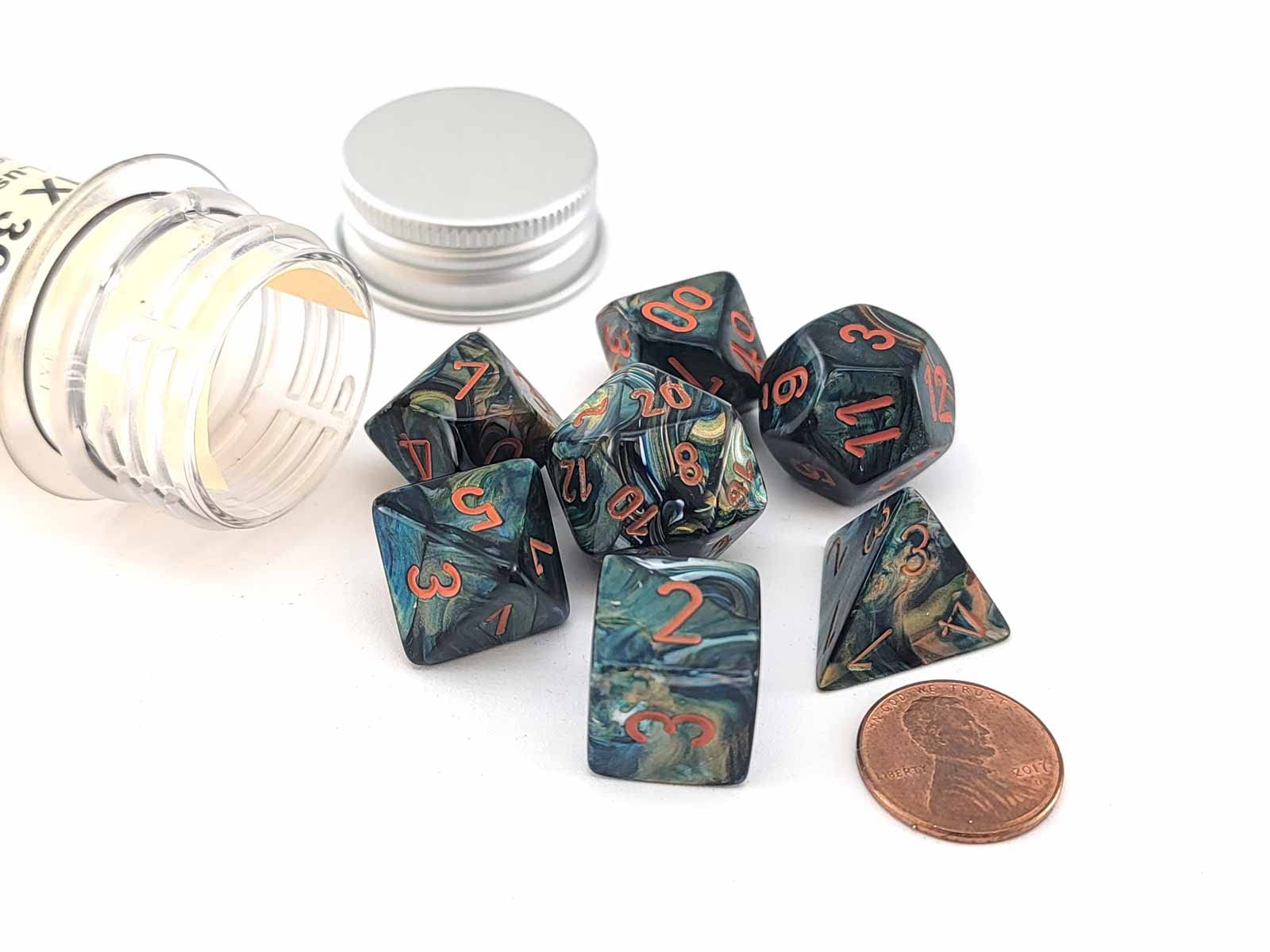 Amazon.com: Alpestris Lustrous Dice with Orange Numbers 7+1 Dice