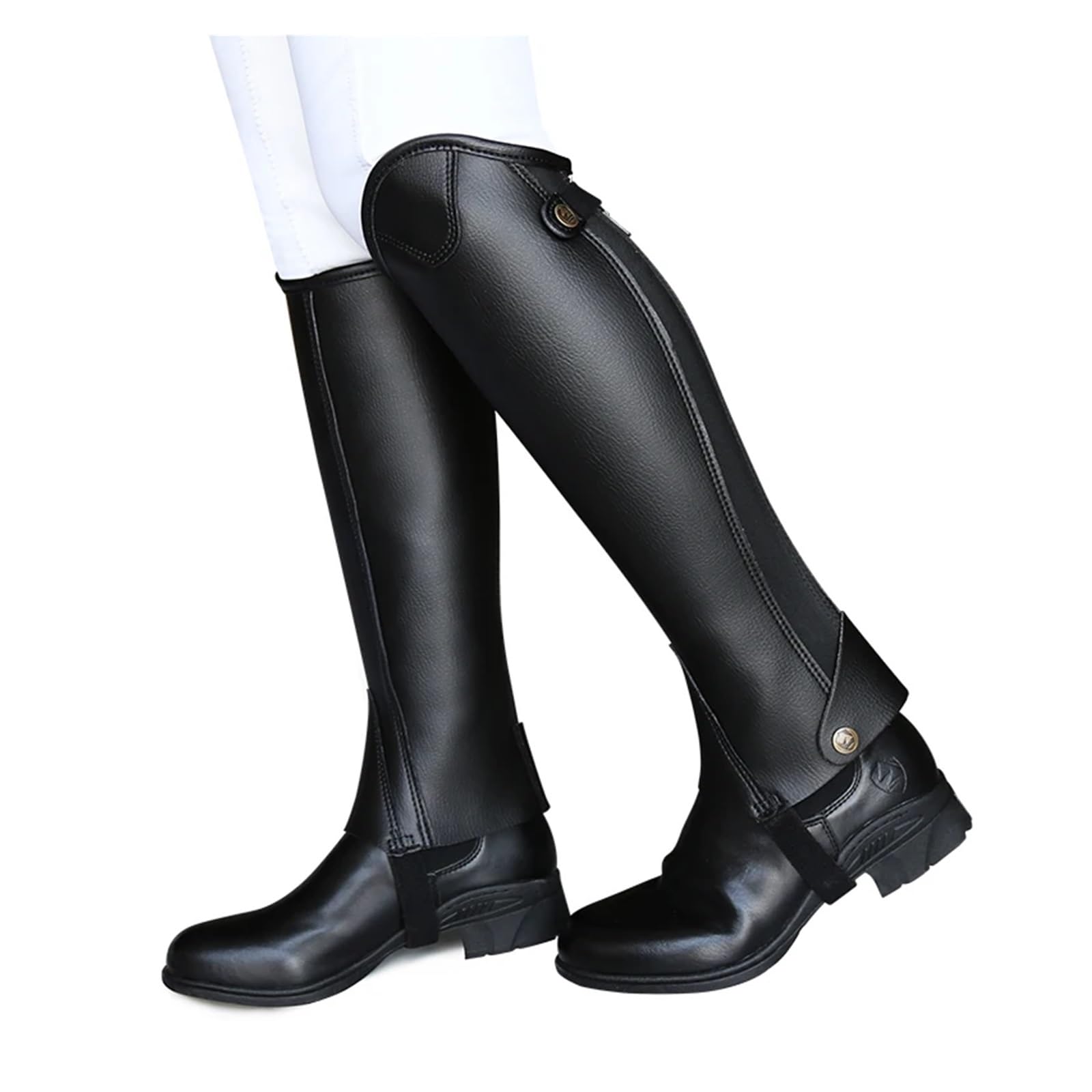 Equitación Media Chaps Polainas de equitación unisex Flexi cuero for mujer y hombre