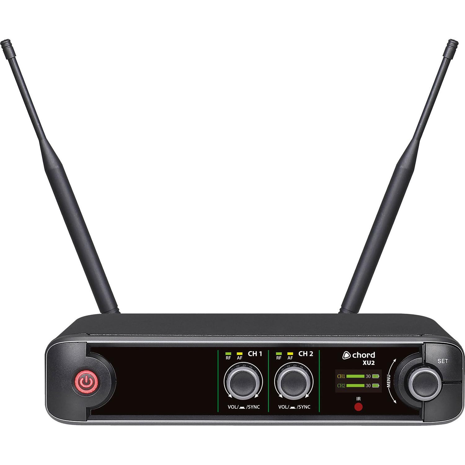 Chord XU-2BP Wireless Microphone System - Dual UHF Receiver with 2 Body Bags, Lavalier Mics and Headset - Ideal for Presenters and Fitness Instructors