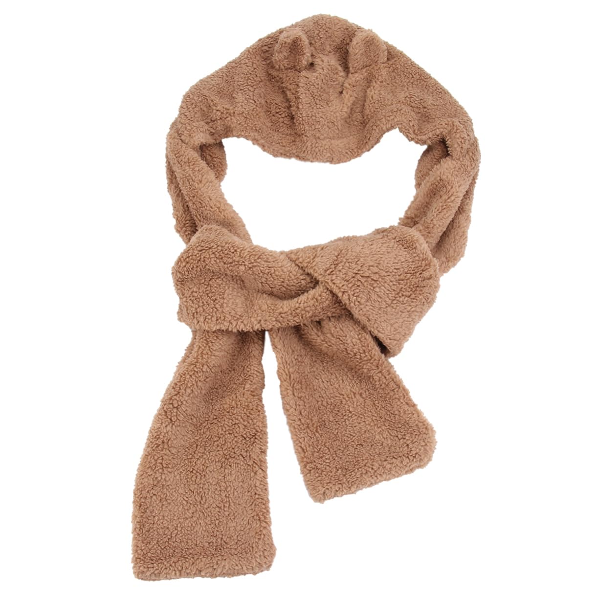 BESPORTBLE Adorable Thickened Bear Ear Plush Scarf Hoodie for Warmth Present for Parties and Daily Wear Keeps Face Neck and Ears Cozy Cold Days