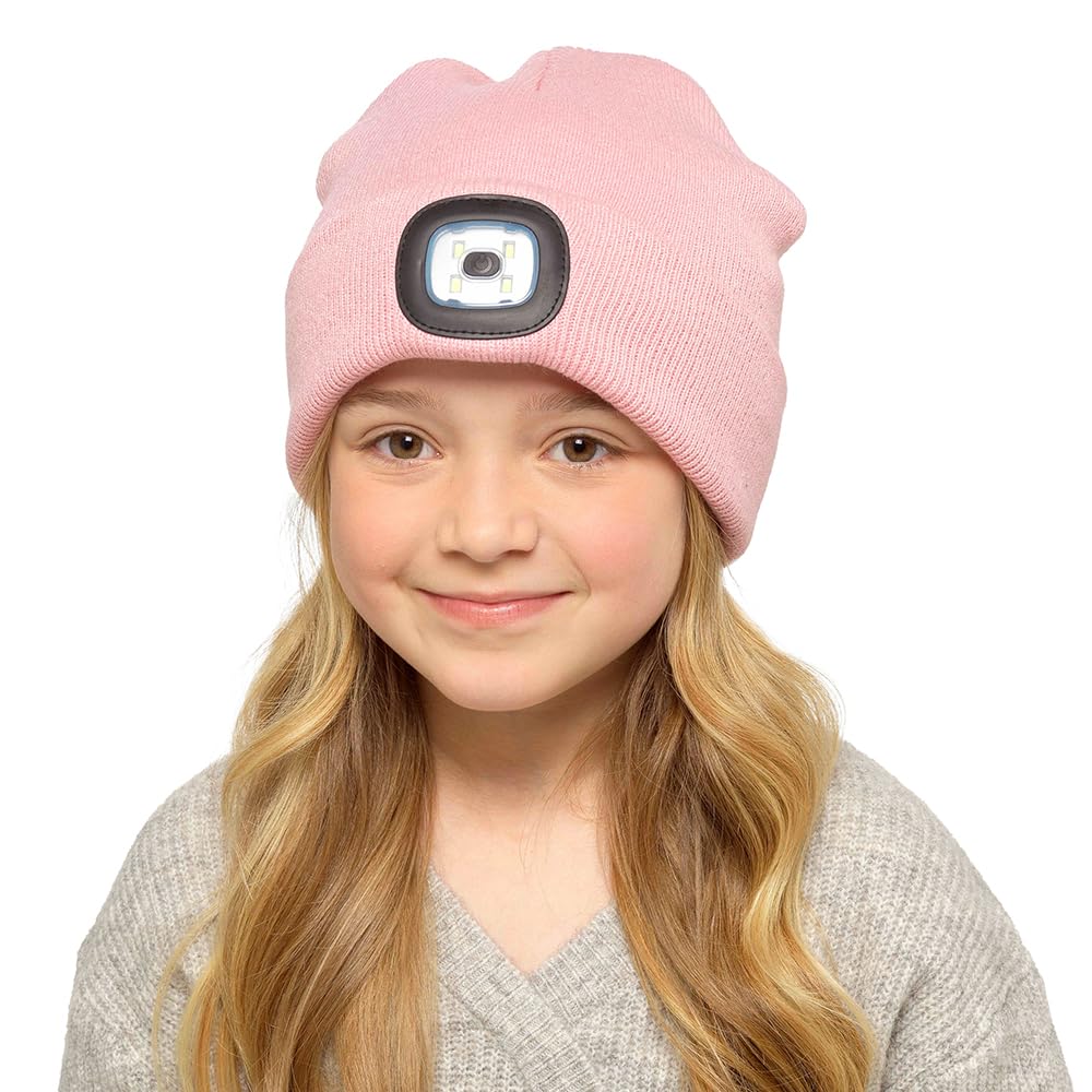 Undercover Kids Rechargeable Beanie LED Light Hat GL1077 Pink 10-13 Years