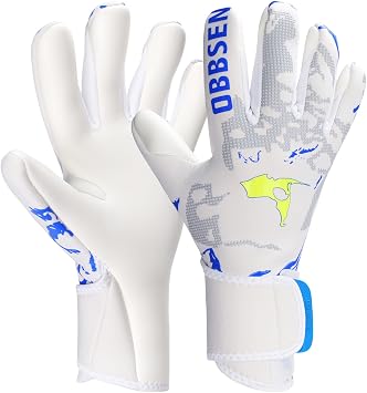 Professional Soccer Goalie Gloves for Youth Adults 4+3mm Strong Grip Palm Comfortable Slim Goalkeeper Gloves Double Elastic Wrist Protection
