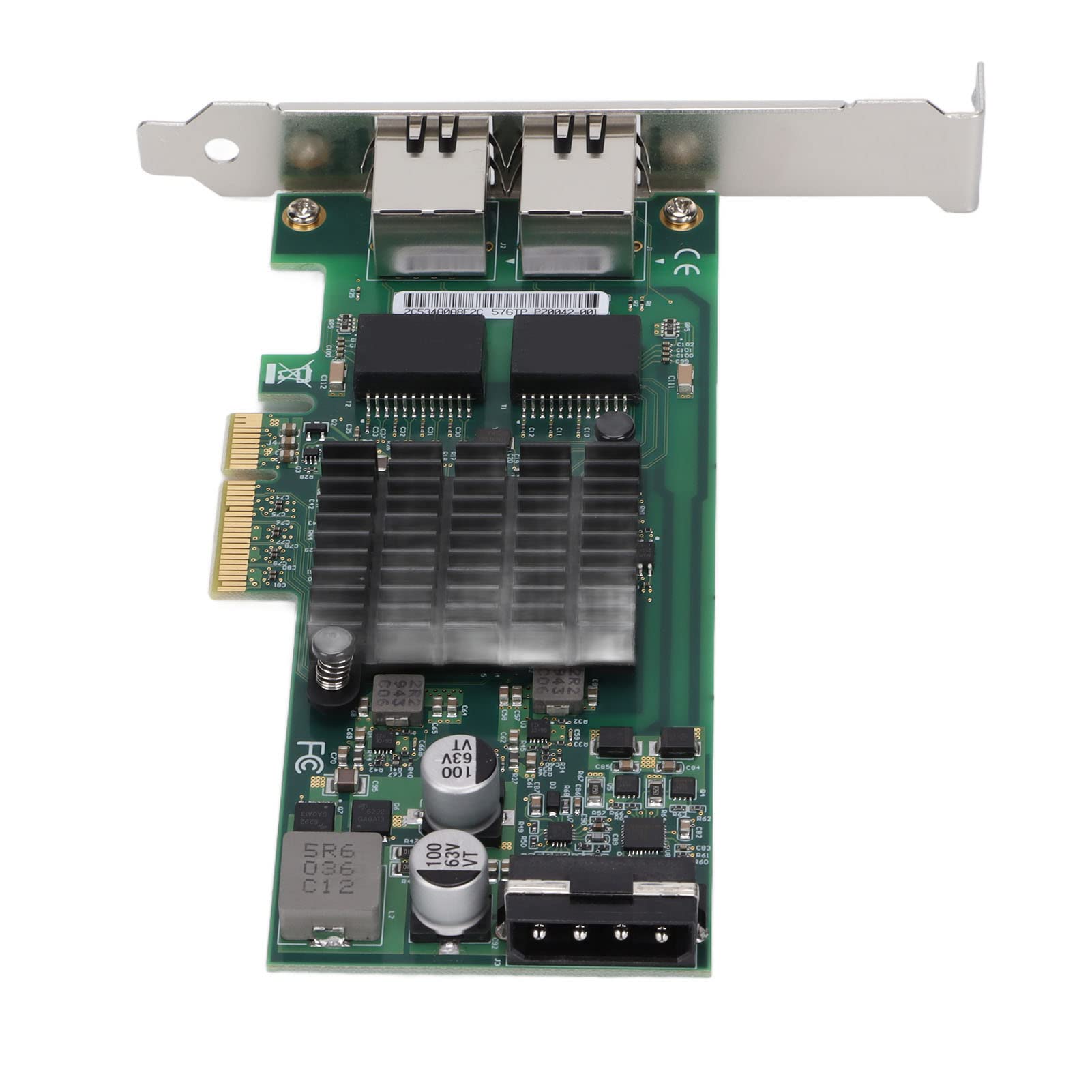 Bewinner Scheda di Rete Gigabit, PCI‑E X4 Rj45 Adattatore di Rete a Doppia Porta Gigabit 10/100/1000Mbps con Porta Elettrica Supporta Frame Jumbo, Tso, VLAN, PXE, WOL