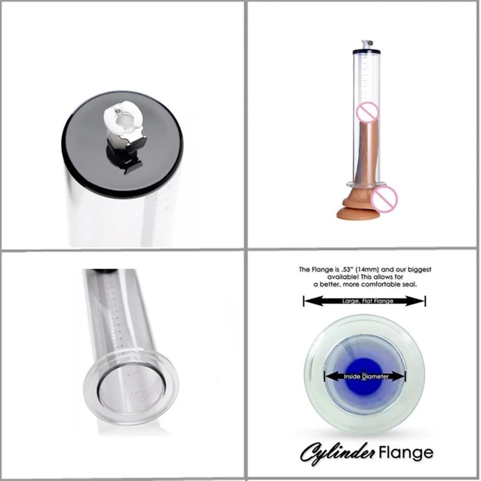 Pompa for pene con manometro a vuoto, manico rosso, pompa manuale for pene uomo, ingrandimento, ingrandimento del con 12 misure for uomo(9 * 1.75in/23 * 4.4cm)