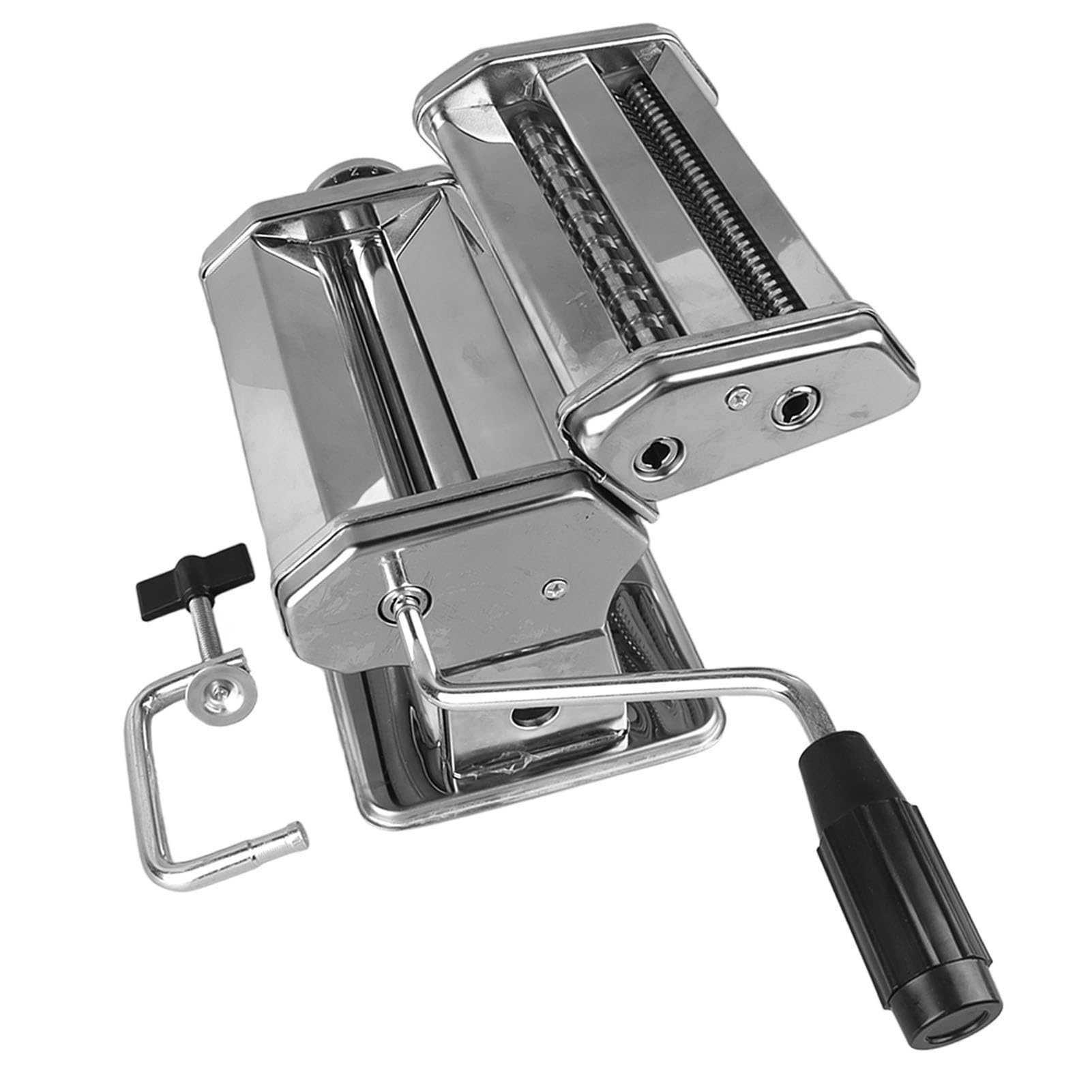 POENVFPO Máquina de Fideos con Manivela de Acero Inoxidable con 7 Ajustes de Espesor para Hacer Pasta Casera Ideal para Familias