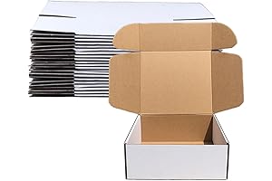 Livejun White Corrugated Cardboard Box Mailer Boxes for Packaging Small Business Shipping...