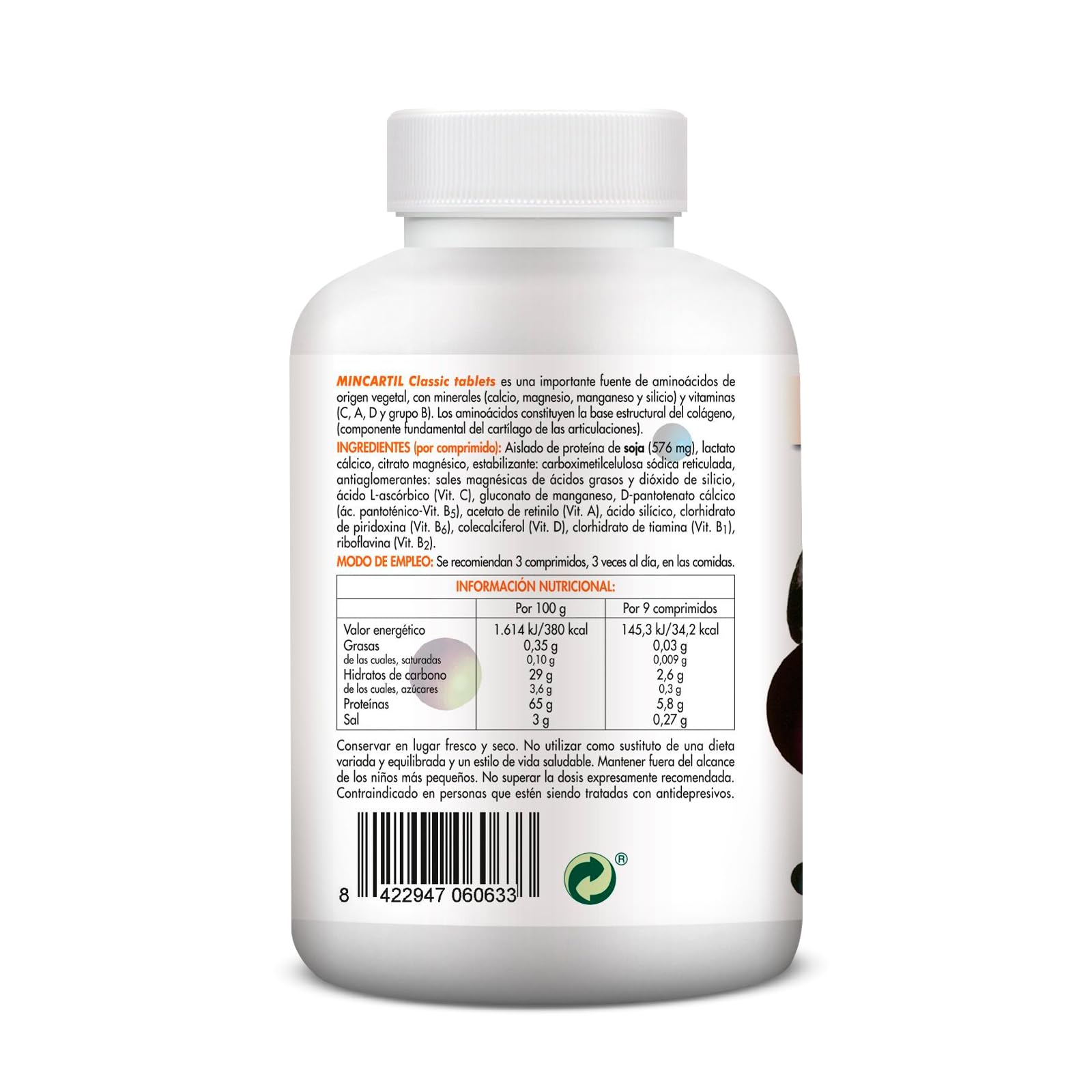 Soria Natural Mincartil Classic Tablets - Mejora la Función Articular, Mantiene Huesos Fuertes - Nutrientes para la Salud Ósea - Silicio, Magnesio, Vitamina B, Calcio - 180 comprimidos (Paquete de 2)