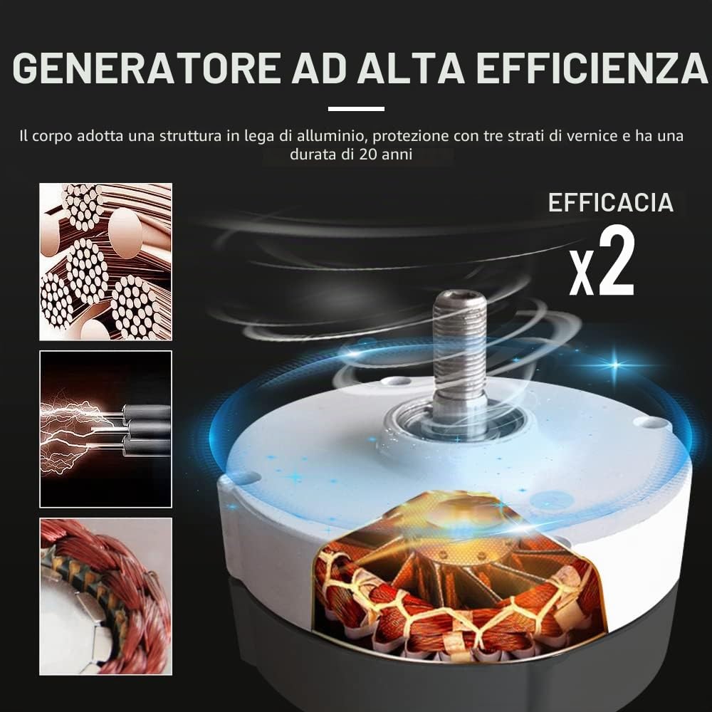 12000W Nuovo Generatore di Magneti Permanenti Senza Ingranaggi, Nessun Generatore di Magneti Permanente per Permanente 12V 24V 48V per Generatori E Turbine A Vento (Bianco, con Base)