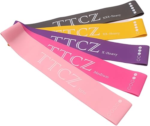 Bandas de ejercicio de resistencia con bolsa de transporte Bandas de bucle de entrenamiento para entrenamiento corporal Fitness Stretch Juego de 5