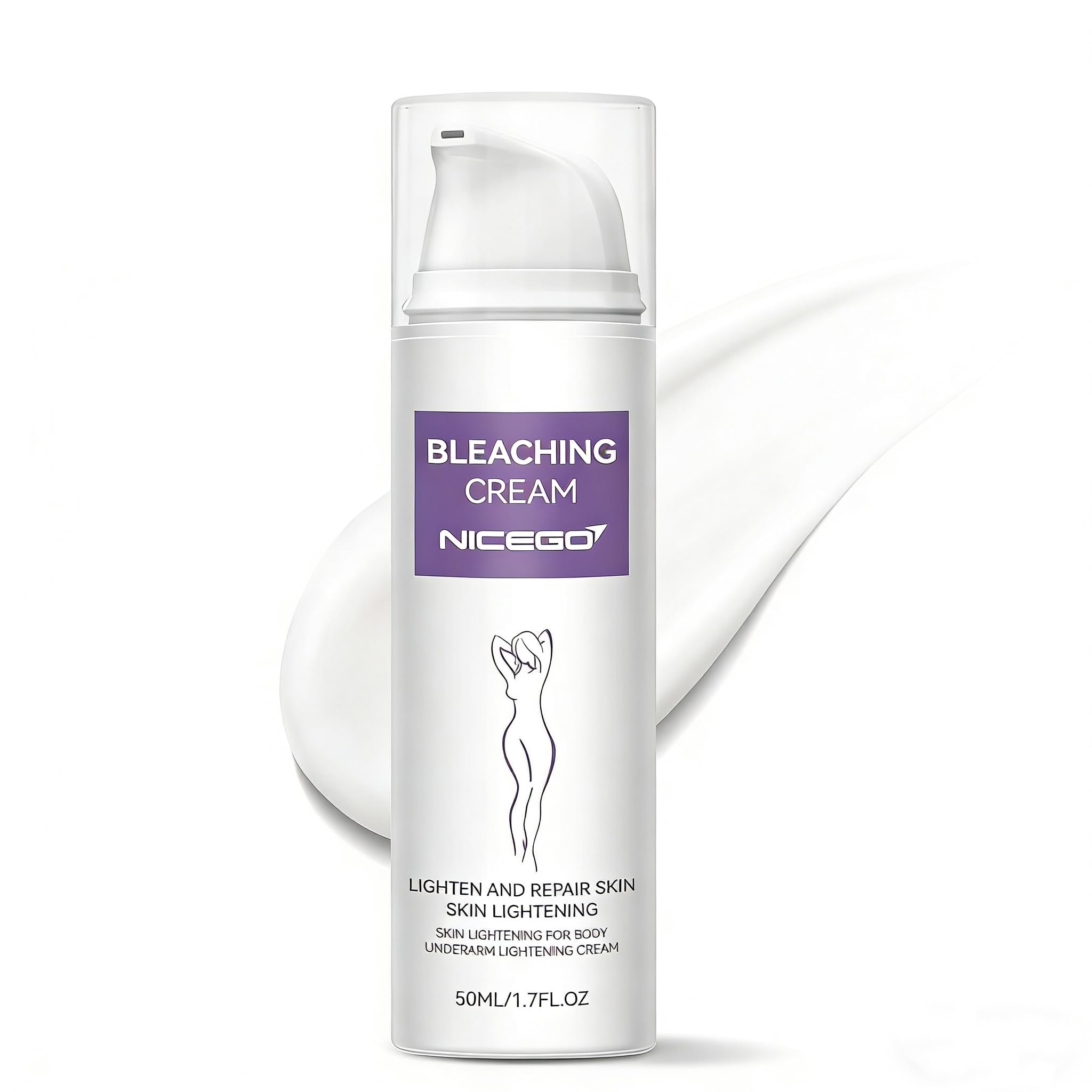 Skin Bleaching Cream, Dark Spot Remover for Body, Skin Tone Lightening for Women with Vitamin C Moisturizer, Underarm Lotion for Intimate Areas, Knees, Elbows, Bikini Line 1.7 Fl Oz