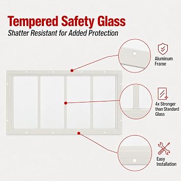 10 x 18-24 Transom Window, Fixed Flush Mount, 4-Lite