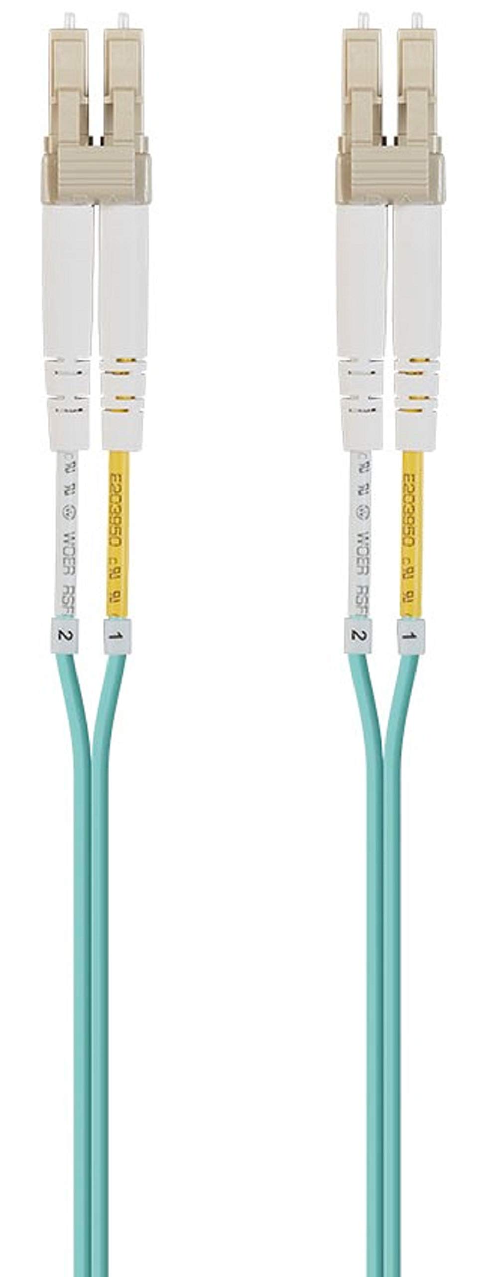 Monoprice OM4 Fiber Optic Cable - 5 Meter - LC/UPC-LC/UPC, Multi Mode, Duplex, 50/125 Type, 2.0mm, PVC