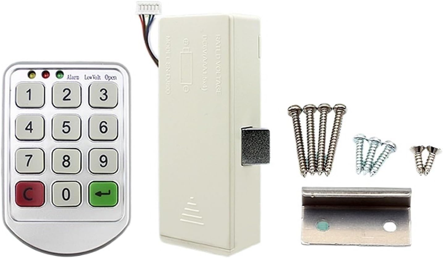 Smart Password Drawer Lock Digital Button Cabinet Lock Dormitory Employee Locker Door Lock Locker Lock Shoe Cabinet Lock(Plastic Panel Wooden Cabinet Screw)